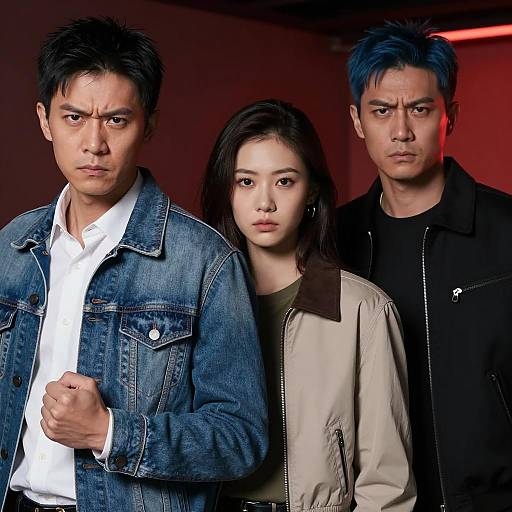 Dramatic Trio in Dark Atmosphere