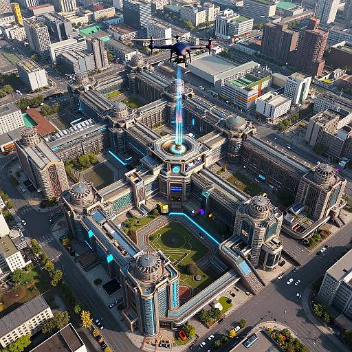 Cyberpunk Aerial View of Diffusion Port