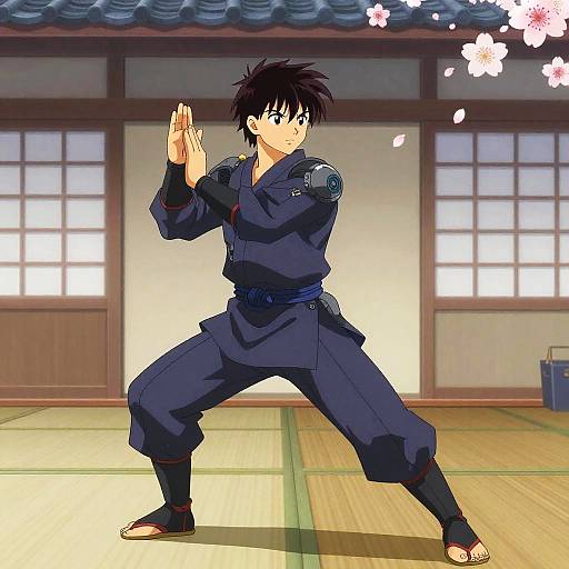 Futuristic Anime Martial Artist Pose