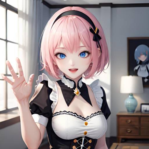 Ultra-Detailed Anime Girl in Maid Costume