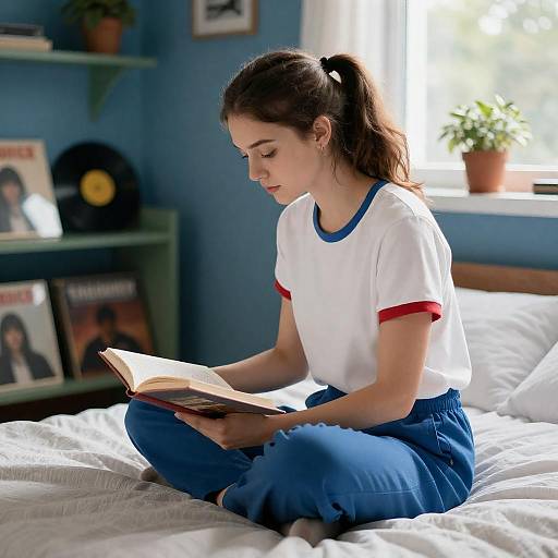Cozy Reading Moment in a Colorful Room