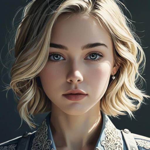 Digital Portrait of Blonde Anime-Style Woman
