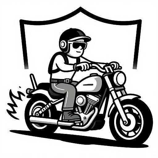 Spacepunk Biker Retro Crest Design