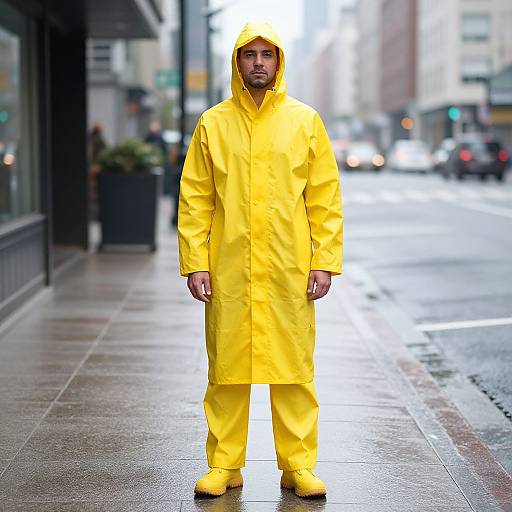 Man in Yellow Rain Suit