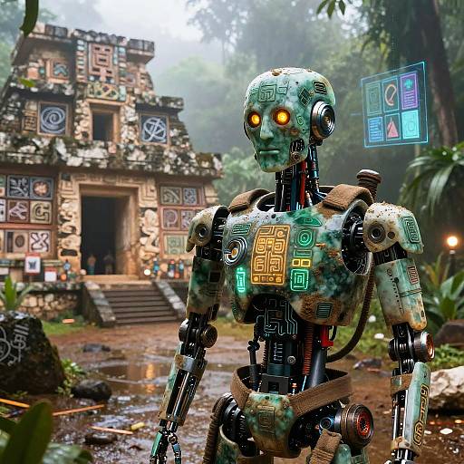 Mayan Archaeologist Robot in Jungle Dig