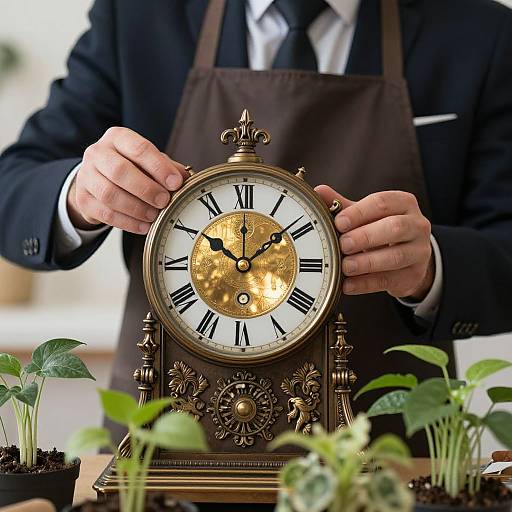 Vintage Clockmaker Crafting Timeless Art