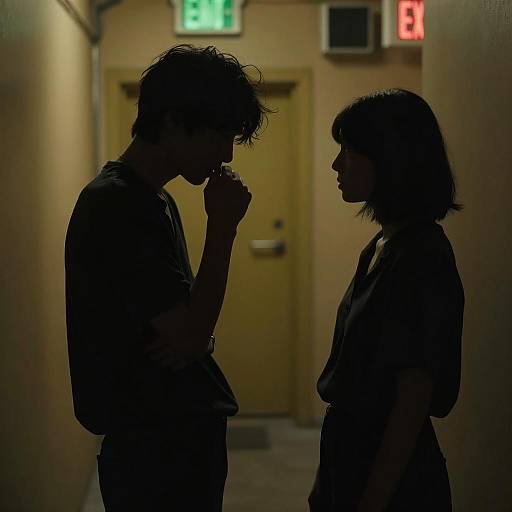 Intense Alley Encounter Under Neon Lights