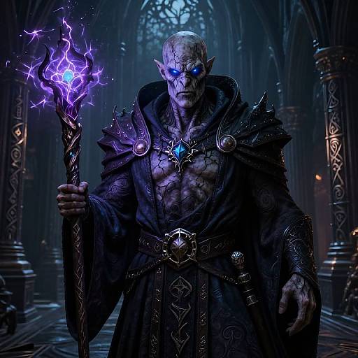 Brooding Half-Orc Sorcerer Portrait