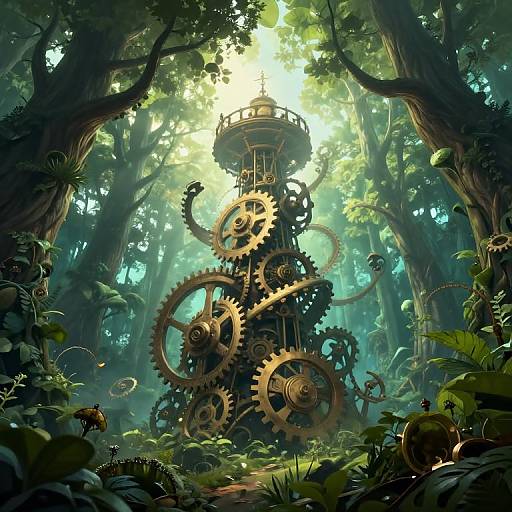 Surreal Dreamscape of Time and Nature