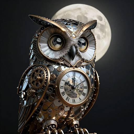 Steampunk Clockwork Owl Illustration
