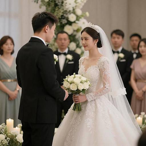 Bride and Groom Wedding Ceremony Photograph