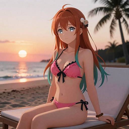 Midnight Rose Bikini Sunset Portrait