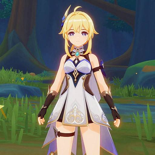 Genshin Impact Girl in Enchanted Armor
