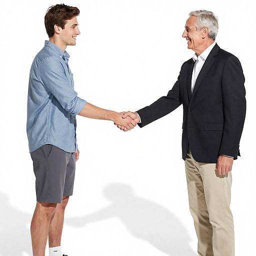 Handshake Between Two Smiling Men