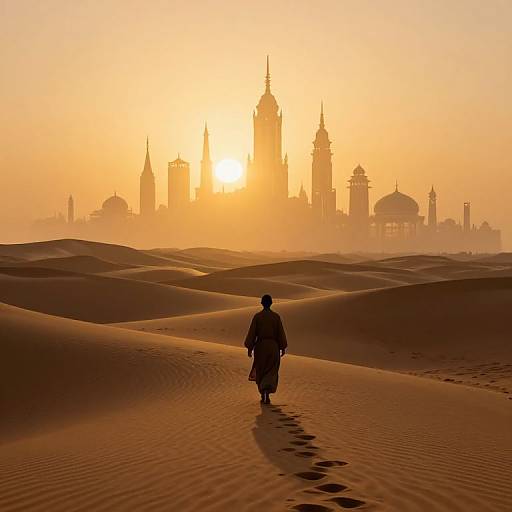 Sunset Solitude in Desert City