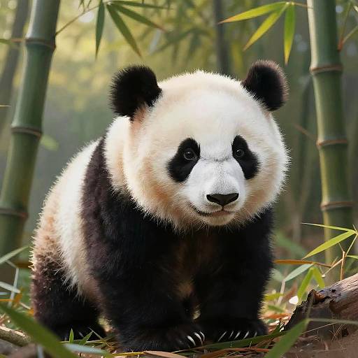 Playful Baby Panda in Bamboo Forest