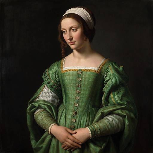 Florentine Renaissance Woman in Green Dress