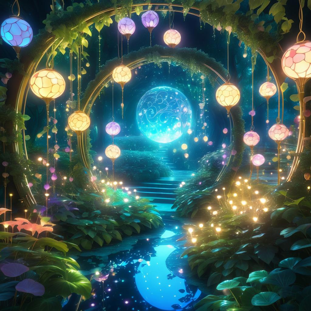 Enchanted Garden of Luminescent Orbs