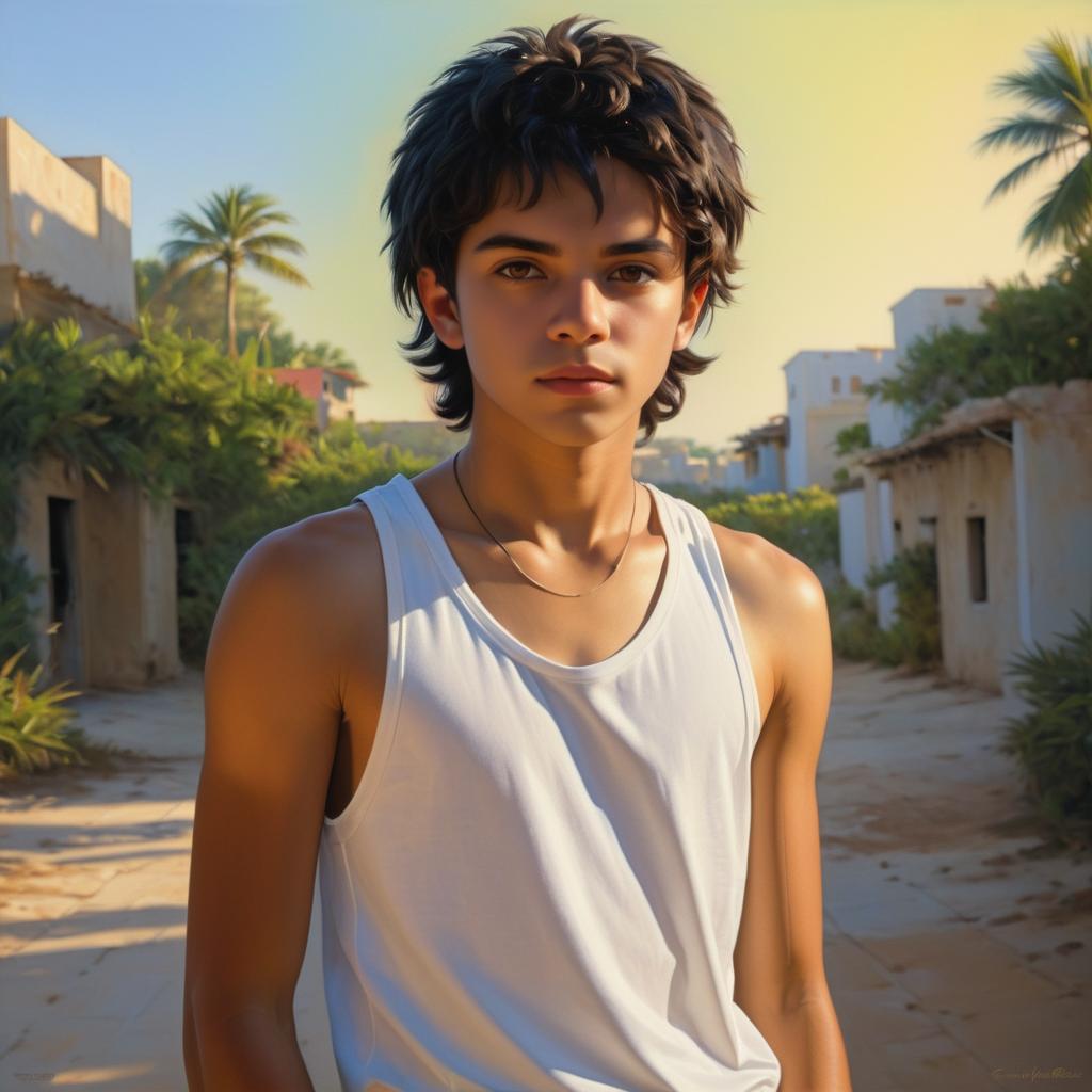 Vibrant Portrait of a Teenage Boy