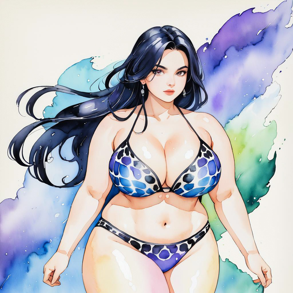 Stylish Fantasy Heroine in Watercolor