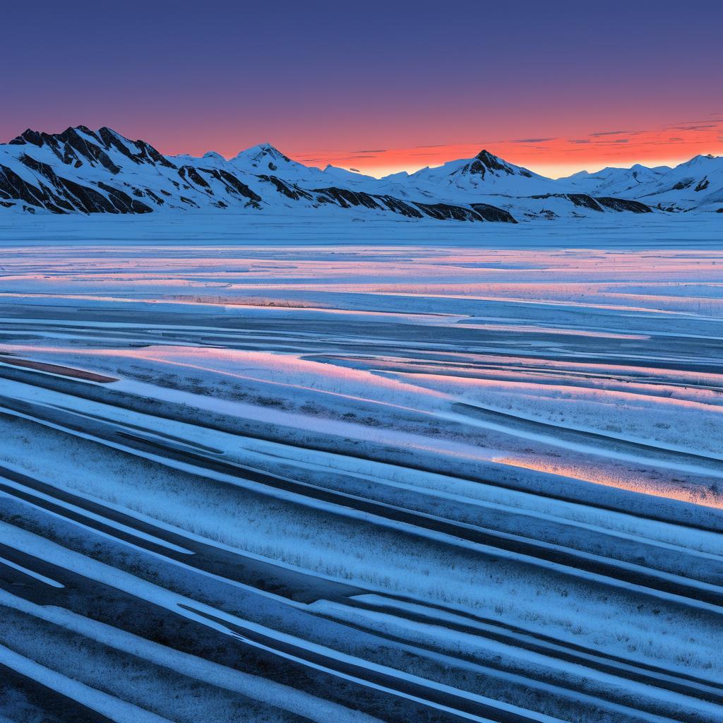 Twilight Glow Over Vast Glacier Fields