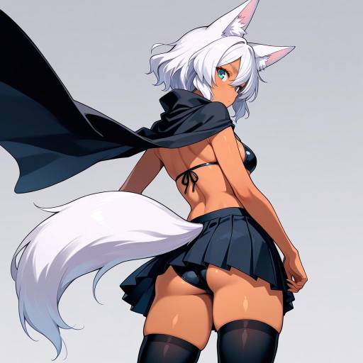 Fierce Fox Girl with Javelin Pose Fierce Fox Girl with Javelin Pose