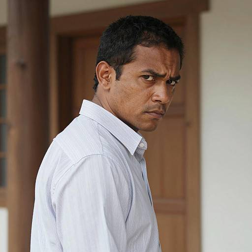 Intense Profile Portrait of a Man