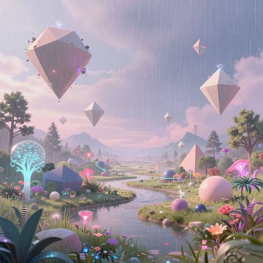 Surreal AI Landscapes Blending Nature & Tech
