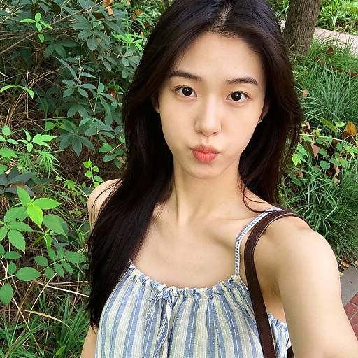 Carefree Woman Selfie in Nature