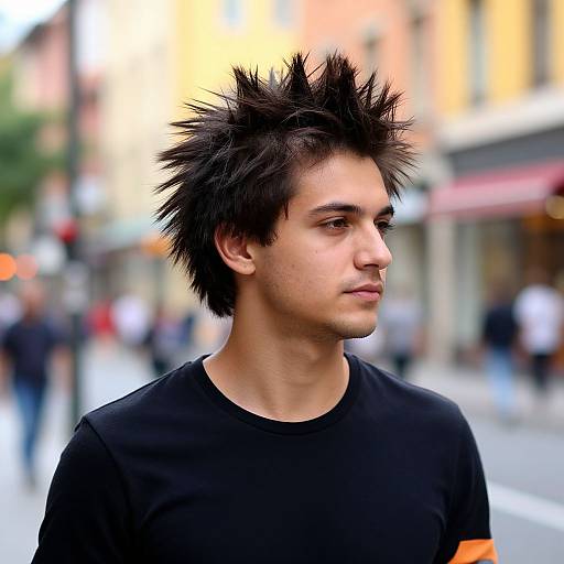Fit European Man with Spiky Hair
