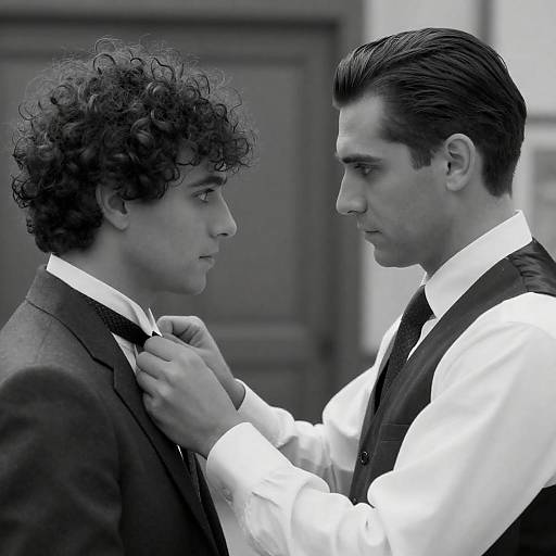 Black and White Portrait of Two Men