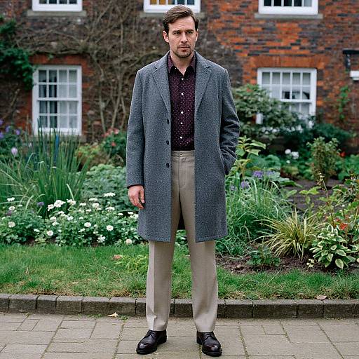 Contemplative Man in Historic Setting