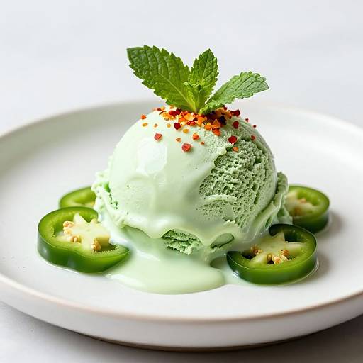 Vibrant Jalapeno Ice Cream Scoop