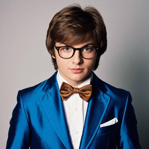 Young Man in Blue Suit with Bowtie