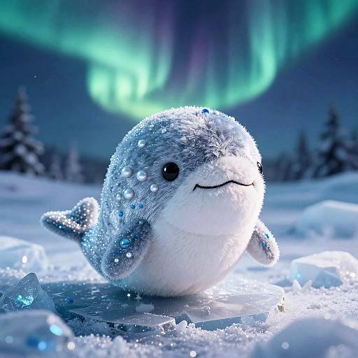 Tiny Moonlit Narwhal Fumo Plush