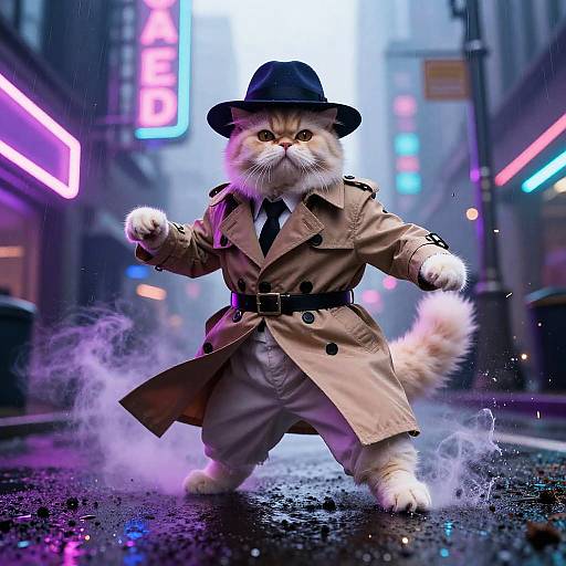 Majestic Persian Cat Detective Noir