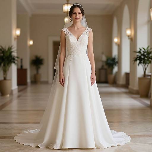 Elegant Woman in Wedding Dress