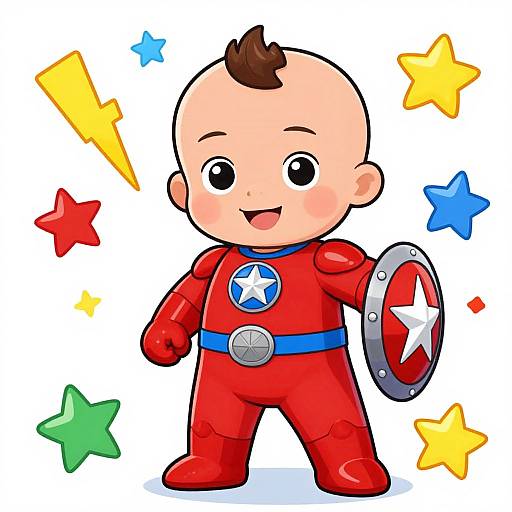 Cute Baby Superhero Cartoon Drawing