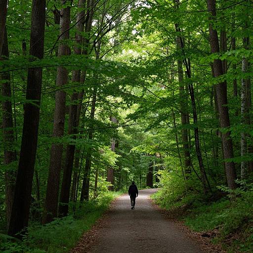 Solitary Figure in Whispering Forest