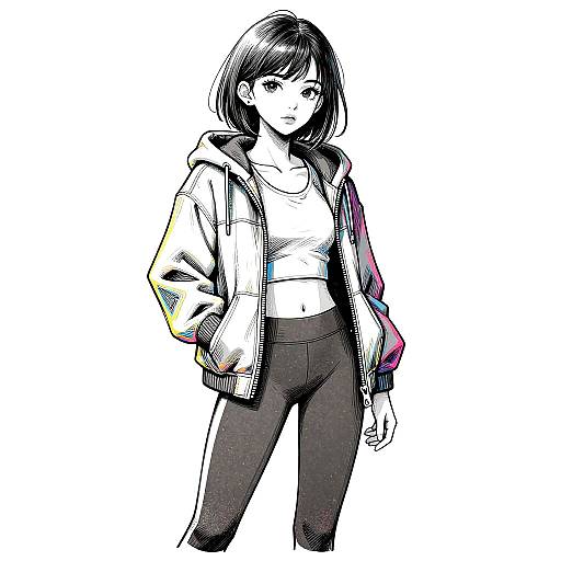 Expressive Digital Line Art Portrait