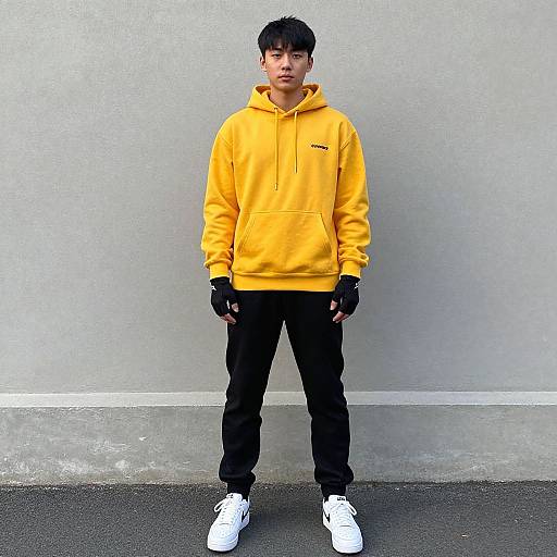 Realistic Male in Yellow Sportswear