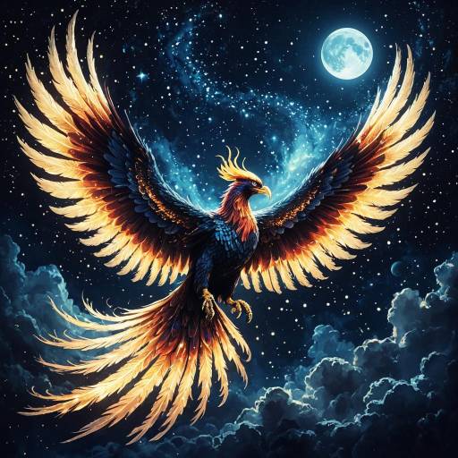 Celestial Phoenix in Moonlit Fantasy Celestial Phoenix in Moonlit Fantasy