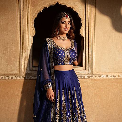 Elegant Bollywood Woman in Vintage Haveli