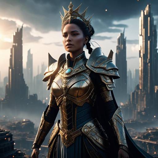 Celestial Queen Overlooking a Fallen Warrior