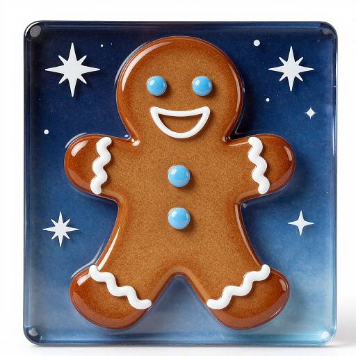 Cheerful Gingerbread Man Crystal Art