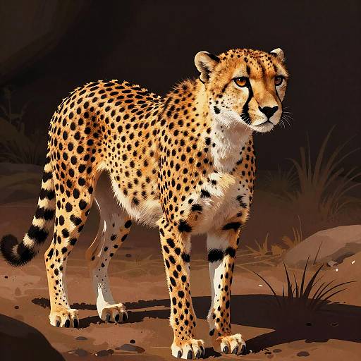 Serra-Style Stylized Cheetah Art