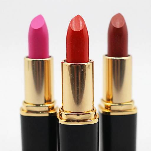 Three Vibrant Lipsticks in Gold Tubes