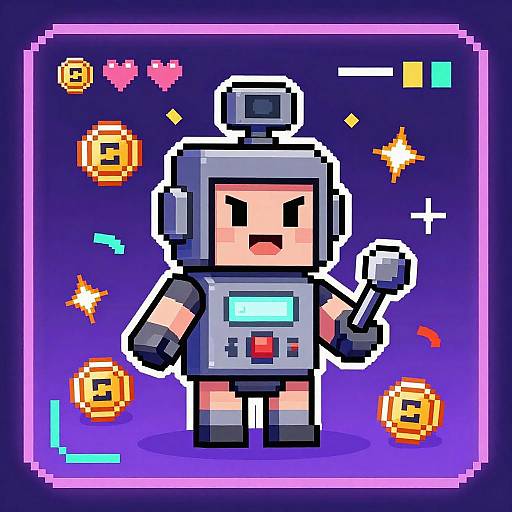 Pixel Mech Pilot Arcade Sprite