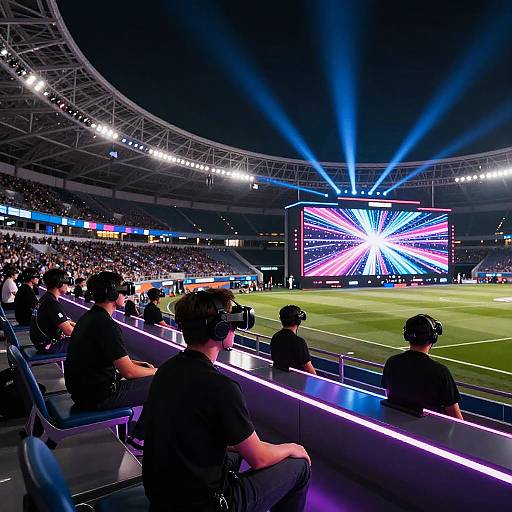 Futuristic AI VR Esports Stadium Night