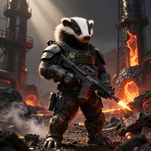 Armored Honey Badger Commando at Dusk